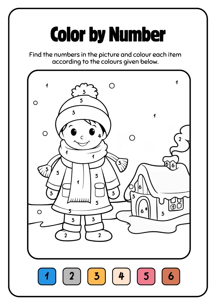 Easy Color by Number Worksheets for Kindergarten