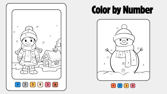 Easy Color by Number Worksheets for Kindergarten