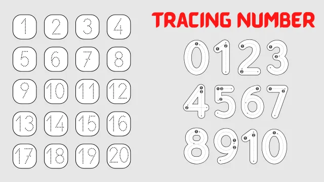 Free Number Tracing Worksheets for Preschoolers