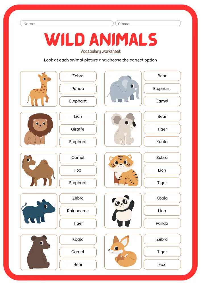 Free Printable Animal Worksheets for Preschoolers