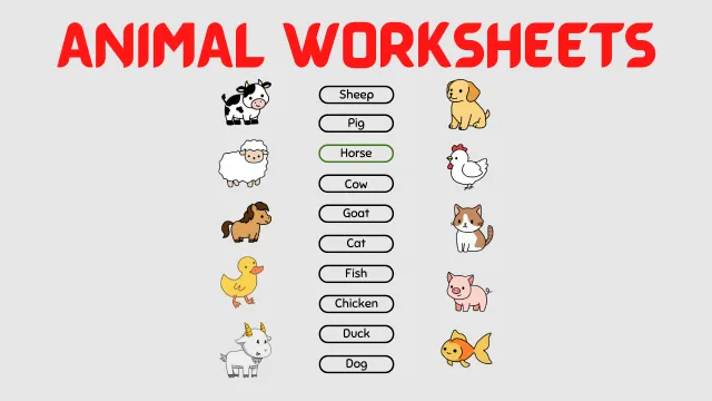 Free Printable Animal Worksheets for Preschoolers