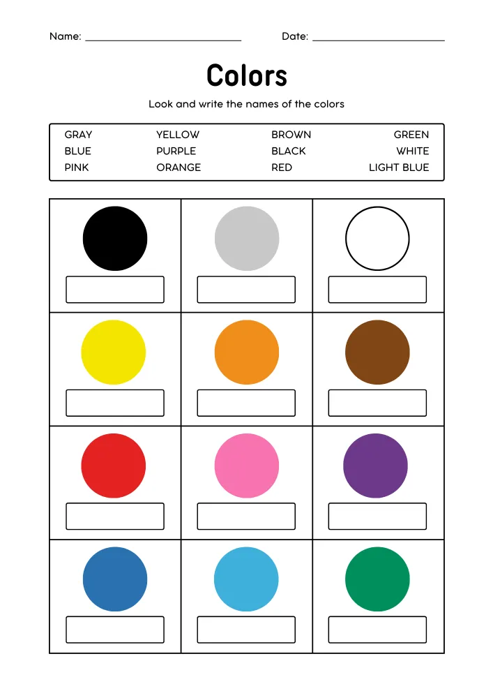 Free Printable Worksheets to Teach Colors to Toddlers