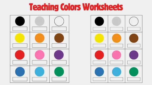 Free Printable Worksheets to Teach Colors to Toddlers