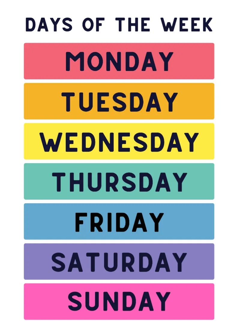 Fun and Free Worksheets for Learning Days of the Week