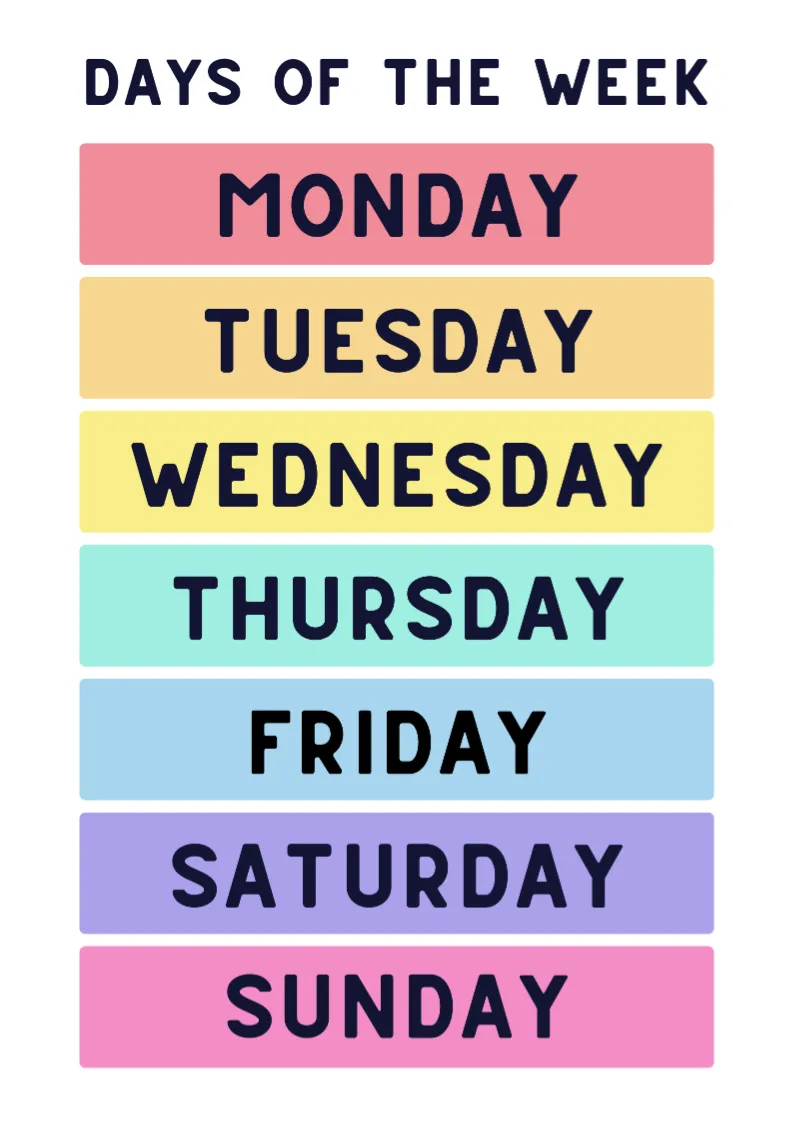 Fun and Free Worksheets for Learning Days of the Week