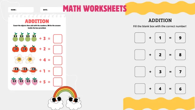 Printable Math Worksheets for Preschoolers