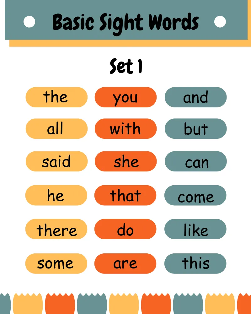 Printable Sight Word Worksheets