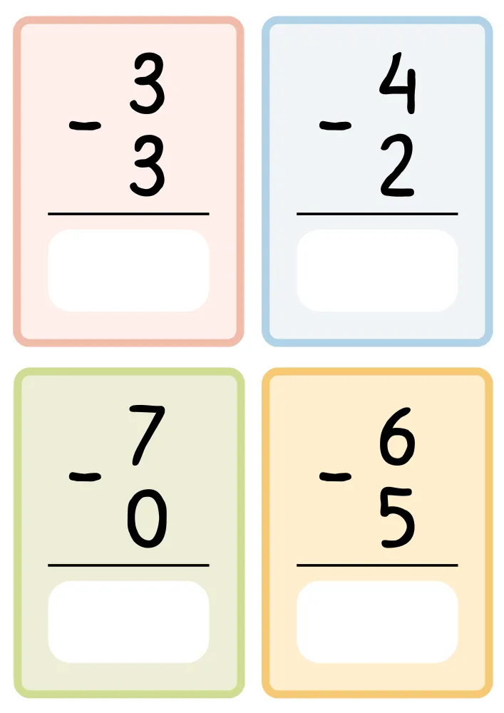 Simple Subtraction Worksheets for Kindergarten
